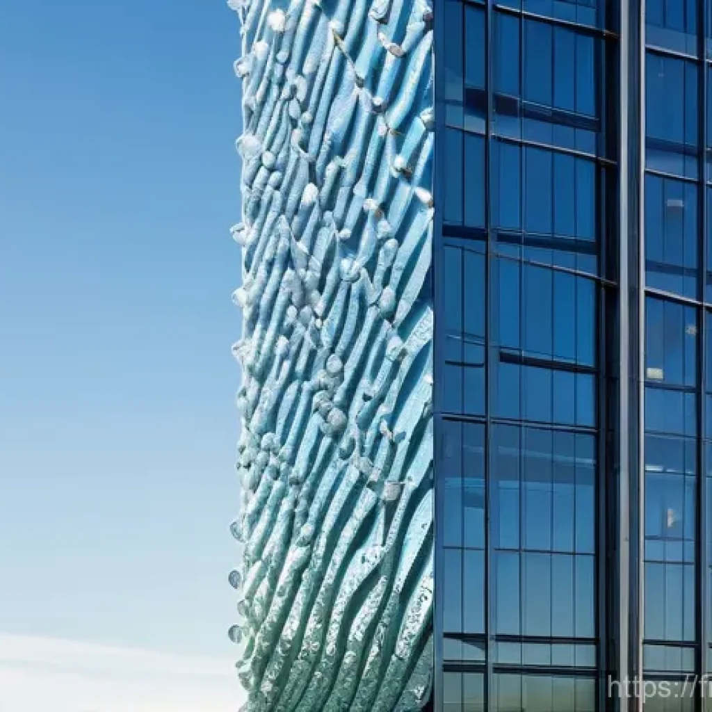 생체모방 혁신과 스마트 재료의 조화 - **A sleek, futuristic skyscraper with an advanced self-cleaning glass facade, inspired by the lotus ...